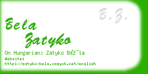 bela zatyko business card